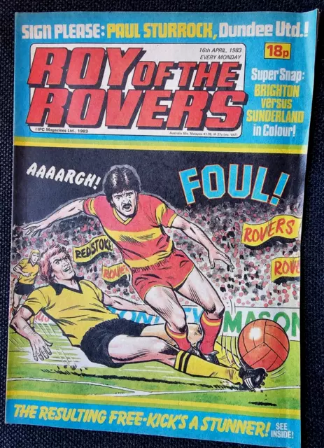 ROY OF THE ROVERS PAPER COMIC  16th  APRIL     1983