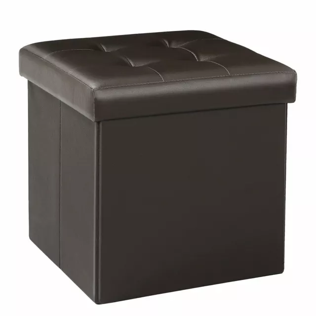 Large Faux Leather Folding Ottoman Pouffe Seat Foot Stool Storage Box Gift