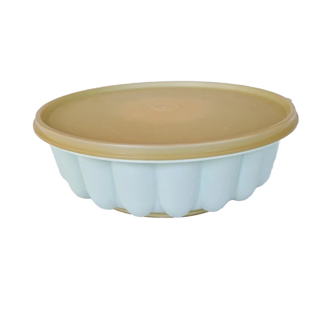 Anillo de hielo vintage moldeado de gelatina Tupperware 3 piezas verde como nuevo Acción de Gracias Navidad