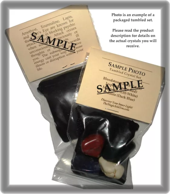 MANIFEST LOVE Tumbled Crystal Healing Set = 4 Stones + Pouch + Description Card 2