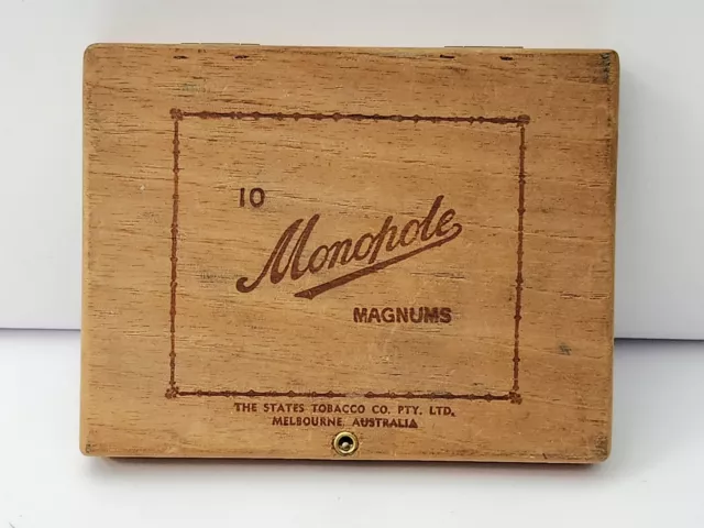Vintage Monopole Magnums Wooden Cigar Box