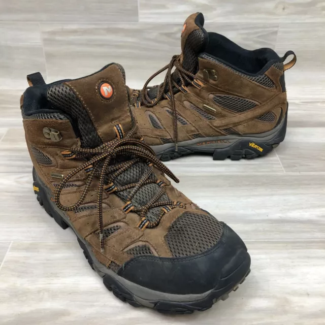 Merrell Men's, Moab 2 Mid Waterproof Hiking Boots, Earth, US 13 Brown