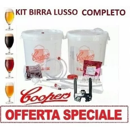 Kit Fermentazione Birra Lusso Senza Malto Coopers Con 12 Accessori Completo.