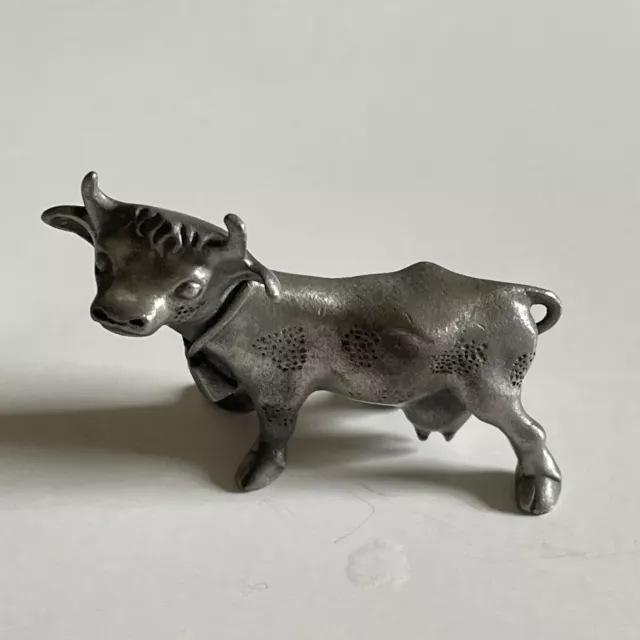 Vintage 1980 Pewter COW C.A.T. 2" Figurine Farm Animal Miniature Collectable
