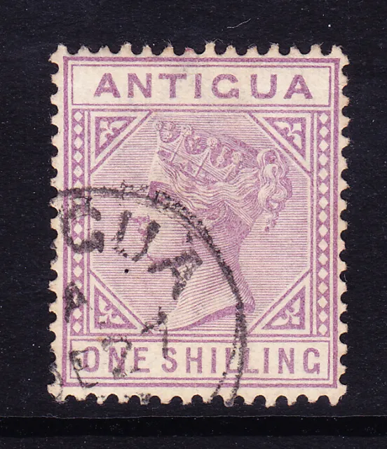 ANTIGUA QV 1886 SG30 1/- mauve - wmk Crown CA fine used. Catalogue £140