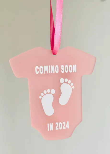 Personalised baby announcement new born christmas tree acrylic decoration