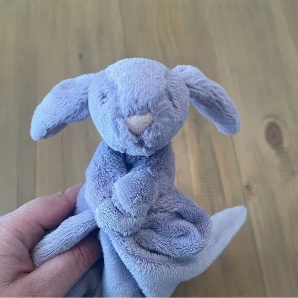 Jellycat Lovey Bashful Bunny Purple Security Blanket Infant Toy Soft Rare 3