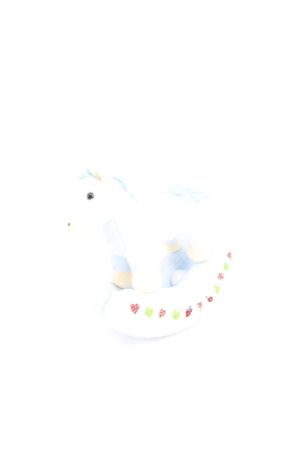 DIE SPIEGELBURG Baby Kuscheltier 93656/01 blau Schaukelpferd
