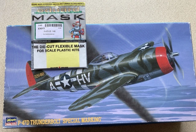 Hasegawa P-47D-25 Thunderbolt Modellbausatz – Maßstab 1:48, Detaillierte Oberflächen & Klarer Cockpitbereich, Skill Level 2