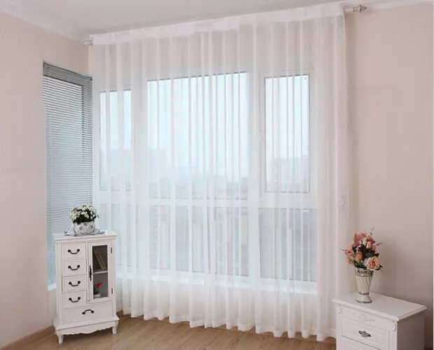 New Sheer White Voile Window Curtain Scarf Panel Set Curtain Extra Wide Long 1pc 2