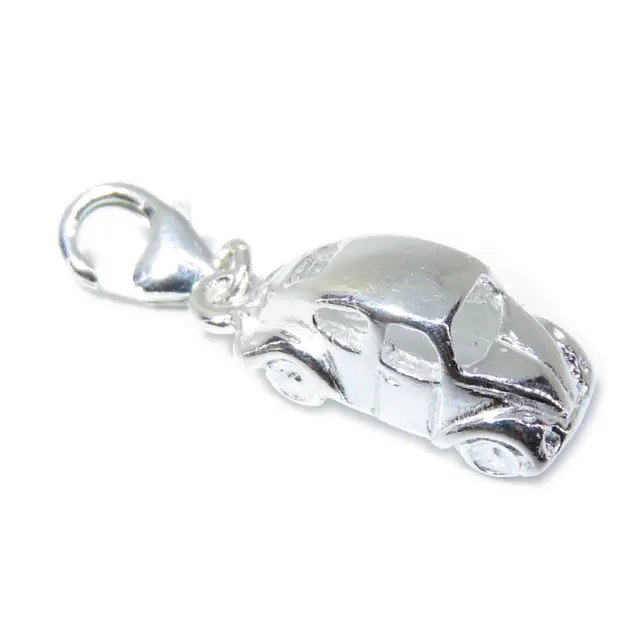 VW Beetle car sterling silver clip charm .925 x 1 Beetles cars charms.