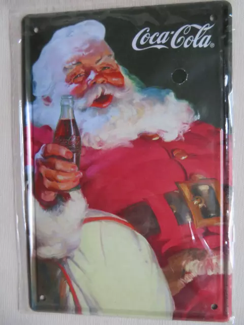 Coca-Cola ~ Blechschild  ~ 15x10 cm ~ Vintage ~ Sammler  ~ Retro ~ Santa Claus