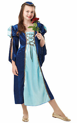 Girls JULIET Princess Tudor Medieval Fancy Dress Costume Romeo Book Day 5-10Yrs