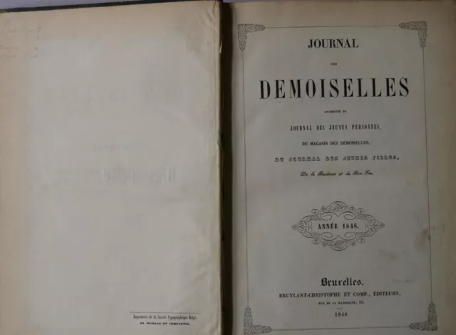 Journal des Demoiselles Jahrgang 1848 | 12 farbige Mode Grafiken 1 Schnittmuster