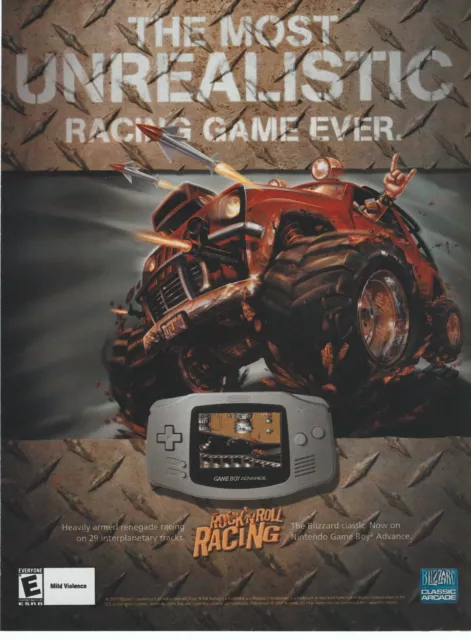 Annonce/affiche imprimée rock'n roll course art Game Boy Advance