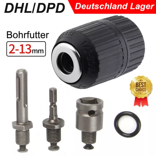 Schnellspannbohrfutter mit SDS Plus Adapter 2-13mm Schnellspann Bohrfutter  DE