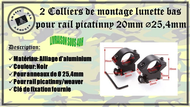 HWZ Base De Montage Rail Picatinny Weaver 257 Mm - 25 Emplacements Alliage Aluminium