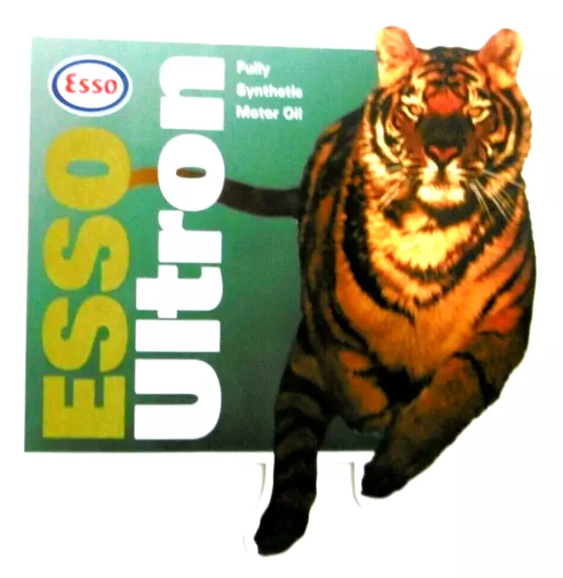 Werbe-Aufkleber ESSO Ultron Synthetic Motor-Öl Tankstelle Tiger Oldtimer 90er
