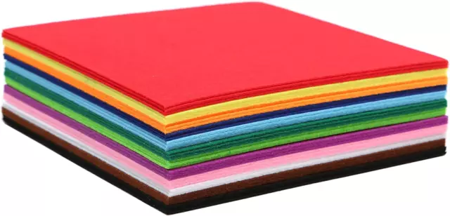 Craft Stiff Felt Squares - 8 x 8 Inch - 36 Pack - 12 Colors, 3 of Each Color -