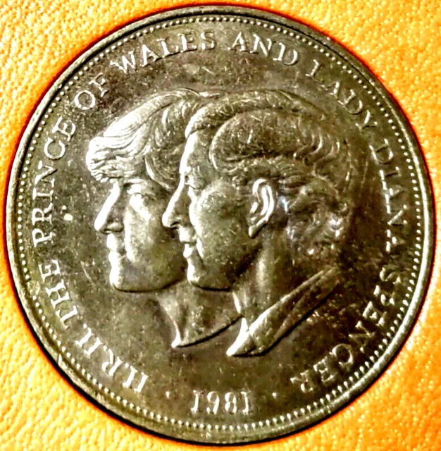 Great Britain Crown 25 NEW Pence 1981 Elizabetu Ⅱ Coin Royal Wedding  In Case A