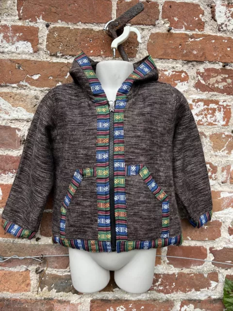 bambini etnico cashmilon, giacca in pile cappotto hippie/boho/festival, 3-4 anni
