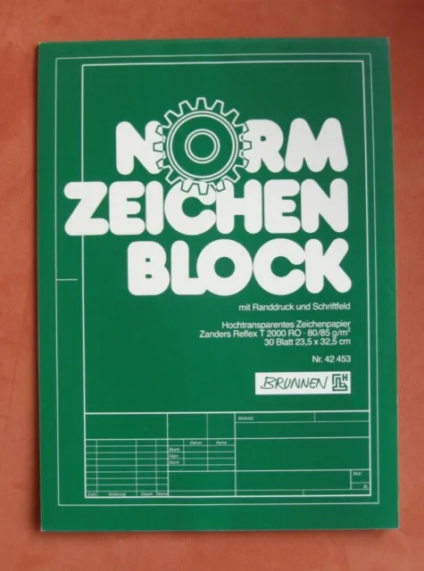 Norm - Zeichenblock Zeichenpapier Transparentpapier Papier Block zeichnen