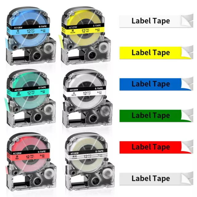 Compatible for EPSON LabelWorks LK-4WBN LW-700 LW-600P SR720 Label Tape Ribbon