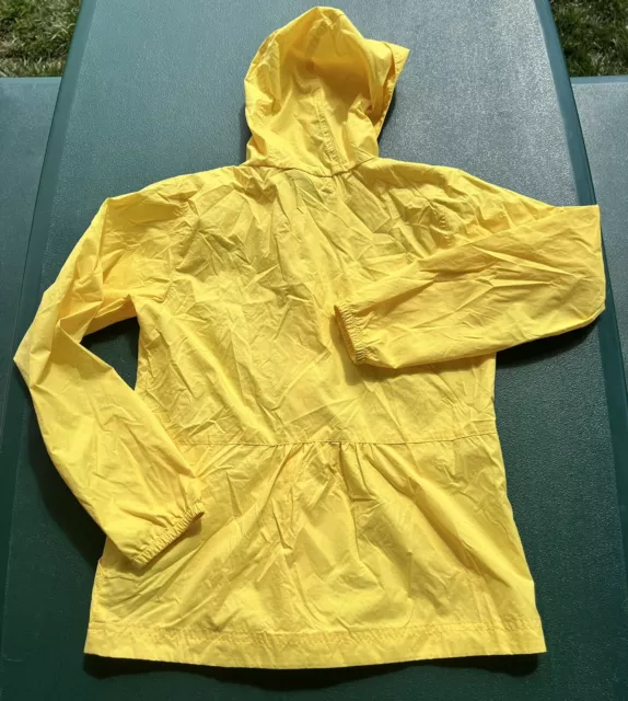 COLUMBIA Boys Girls Hooded Rain Wind Jacket Coat Kids medium M 10 Yellow 2