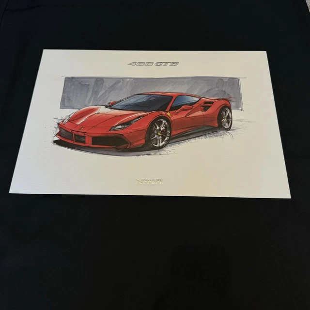 Ferrari 70th anniversary 488GTB lithograph print MINT Rare Limited