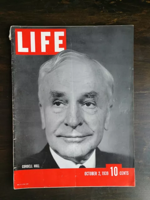 Life Magazine October 2, 1939 - Cordell Hull - WWII - Joseph Stalin - Ads - S