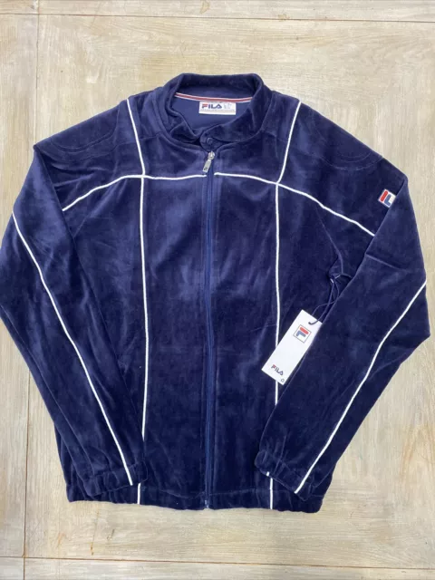Fila Track Top velour blue Size large mens RRP £75 FILA Terrinda