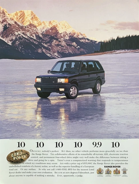 1996 RANGE ROVER No Other Vehicle Performs More Gracefully on Ice PRINT AD