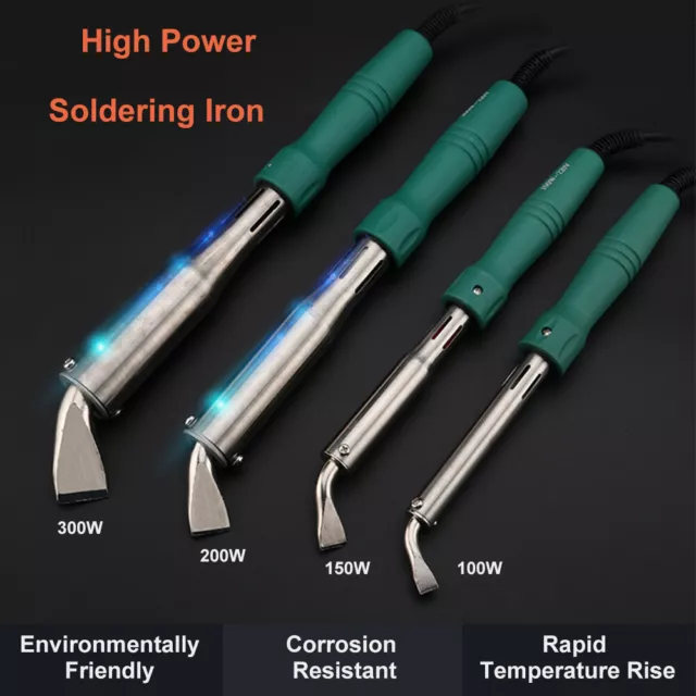 220V 100/150/200/300W High Power Electric Soldering Iron Chisel Point Copper Tip