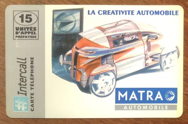 Matra Automobile Carte Intercall Prepayée Prepaid Telecarte Scheda Phone Card