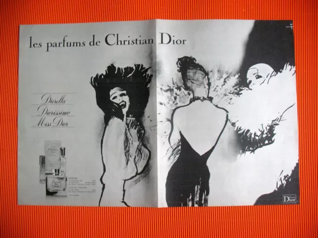 Publicite De Presse Christian Dior Parfum Diorella Illustration Gruau Ad 1975
