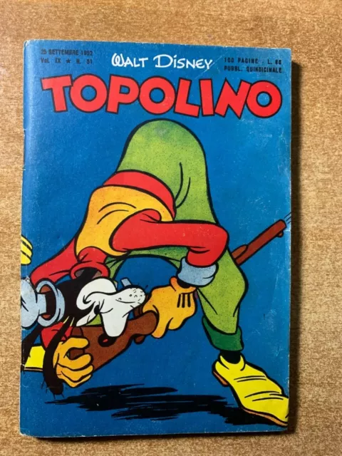 Topolino Libretto N 51 - Originale - 1952 - Walt Disney - Edizioni Mondadori