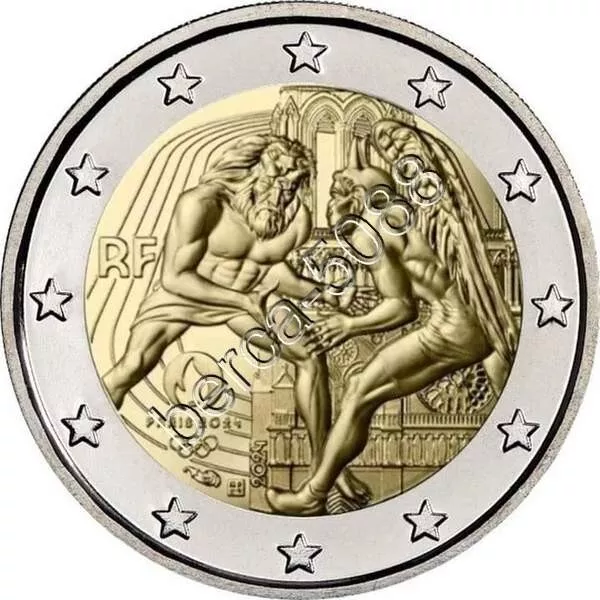 2 EUROS FRANCE 2025 * Piece Seule Des Jeux Olympiques * Lutteurs