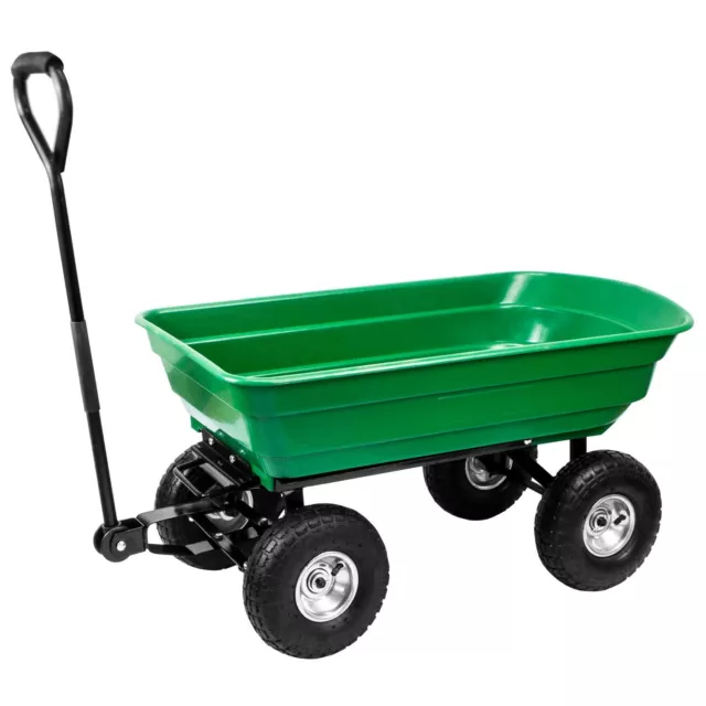 GARDEN DUMP TROLLEY Heavy Load Gravel Soil Cart Tipping Wheelbarrow Tip Truck