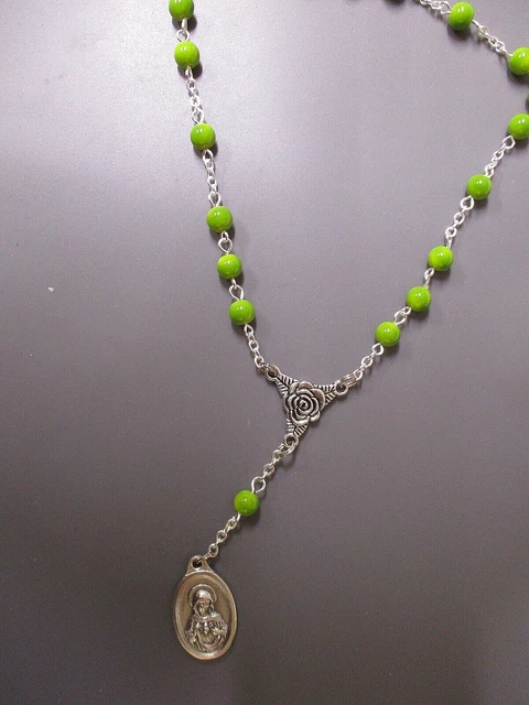 6 MM Rotondo Giallo-Verde Vetro Perline - Chaplet Di Due Cuori