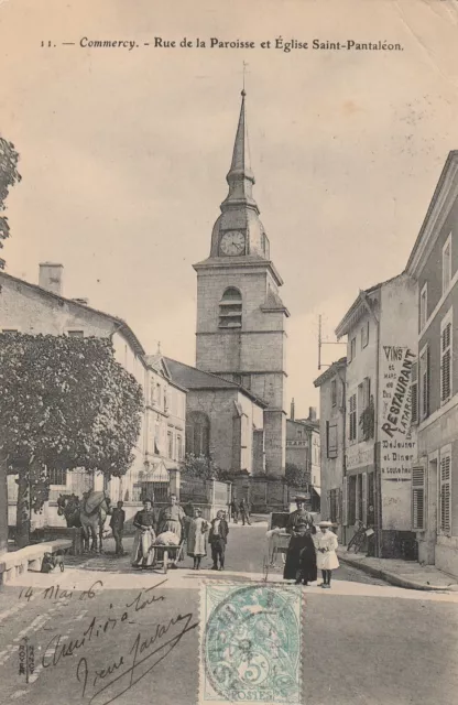 CPA 55 COMMERCE Rue de la Paroisse and Church of Saint Panteon