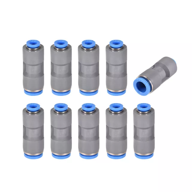 Straight Push Connectors 10mm to 6mm Plastic Union Pipe Tube Fitting Grey 10Pcs