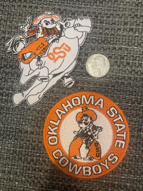 (2)OSU Oklahoma State Cowboys "A&M College" Vintage Iron On Patches patch lot 3”