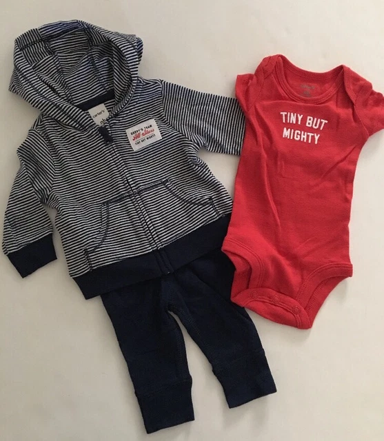 Carters Baby Boy Hoodie Jacket Bodysuit Pant Size Newborn 3 6 9 Months Navy Blue