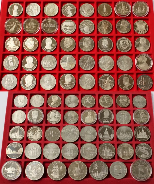 Sammlung Konvolut Russland 73 Rubel - Münzen (CuNi) 1965 - 1993 und 6 Medaillen
