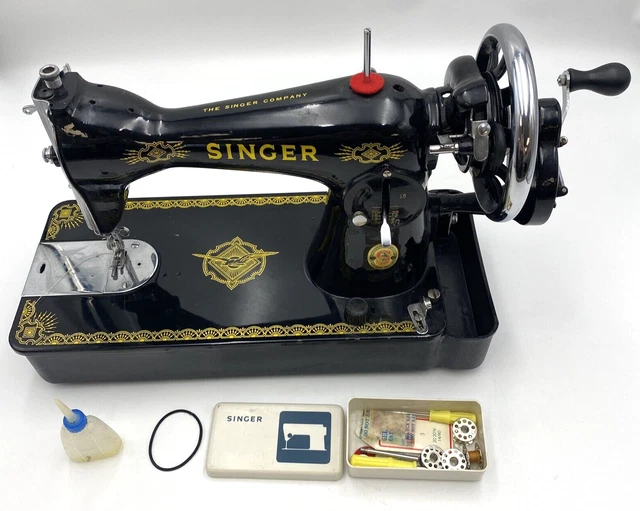 VINTAGE SINGER MANUAL Hand Crank Sewing Machine With Some Accessories