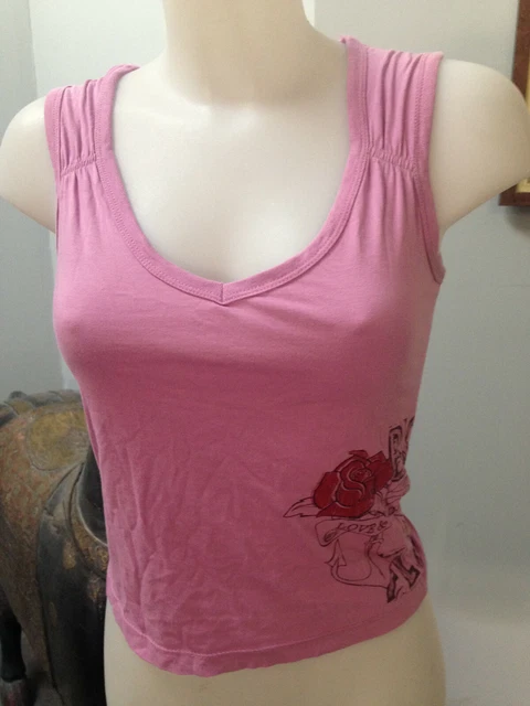 Haut Femme Dos Nu Débardeur Coton Violet Taille 40 - Marque M D N, Occasion Très Bon État