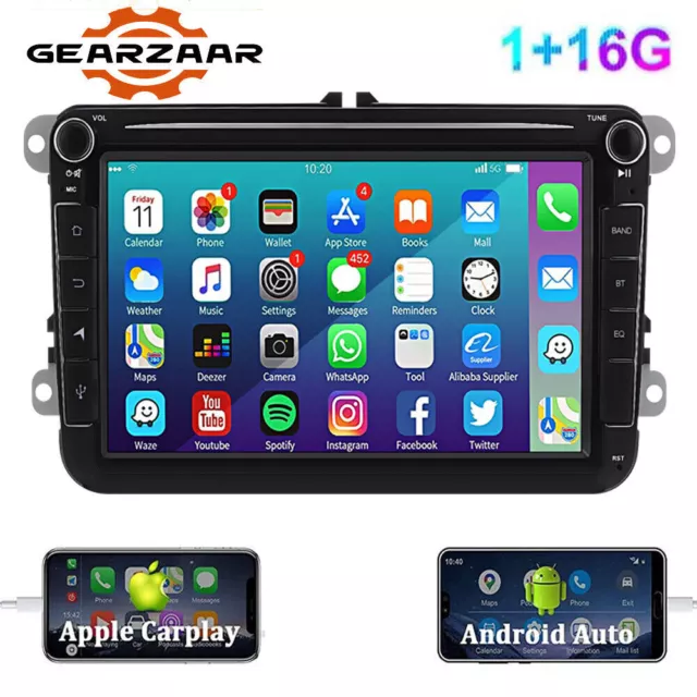 For VW GOLF MK5/MK6 8" Apple Carplay Car Stereo Radio Android 12 Player GPS UK