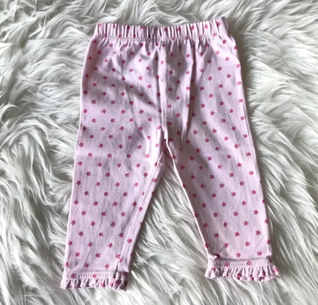 George Floral Leggings Size 3-6 Months Pink Frilly Trousers Elastic Baby Girls