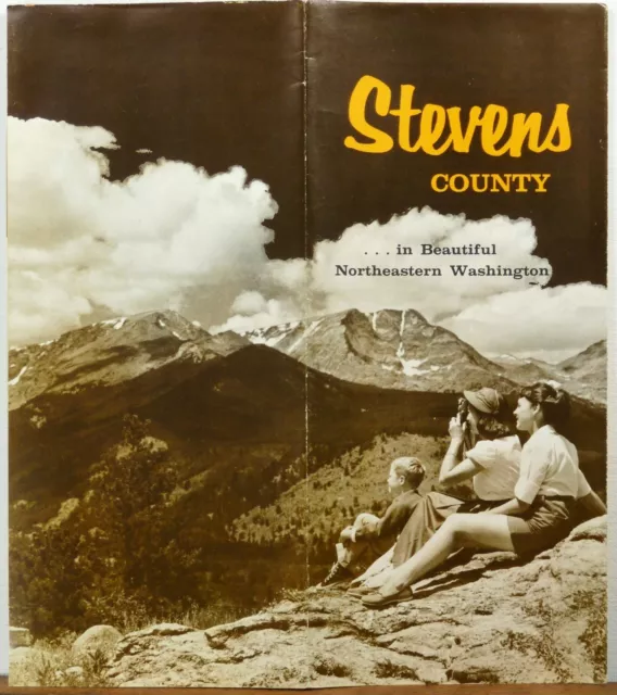 1962 Stevens County Washington vintage travel promotional brochure & map b
