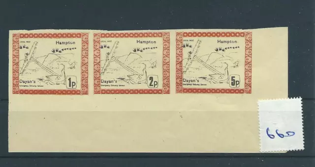 wbc. - GB STRIKE MAIL - SM660-  DAYAN's - HAMPTON - three stamps